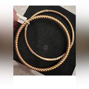 Brighton neptune rings Twisted Gold 2  Bangles set